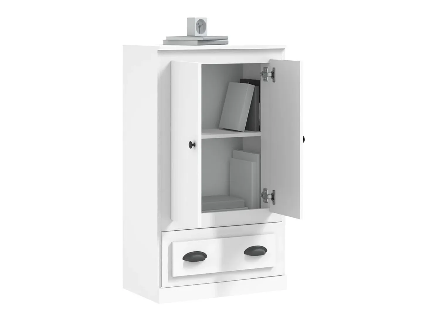 Aparador de madera contrachapada blanco 60x35,5x103,5 cm