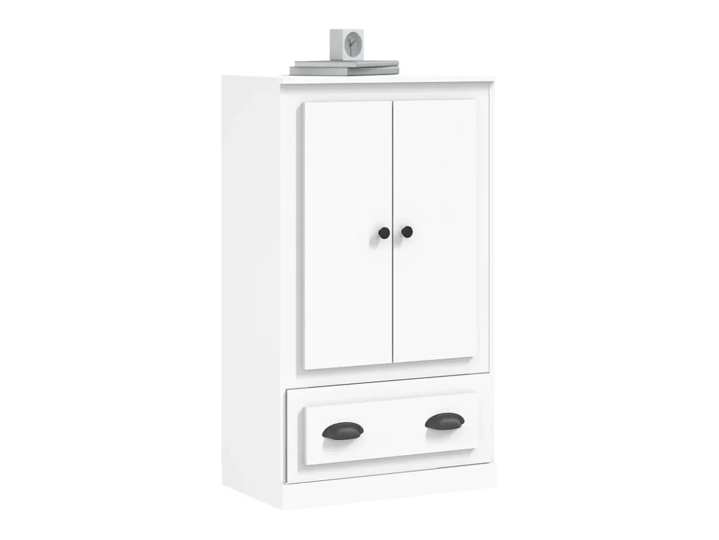 Aparador de madera contrachapada blanco 60x35,5x103,5 cm