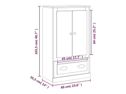 Aparador de madera contrachapada blanco 60x35,5x103,5 cm