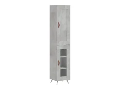 Aparador de madera contrachapada gris hormigón 34,5x34x180 cm