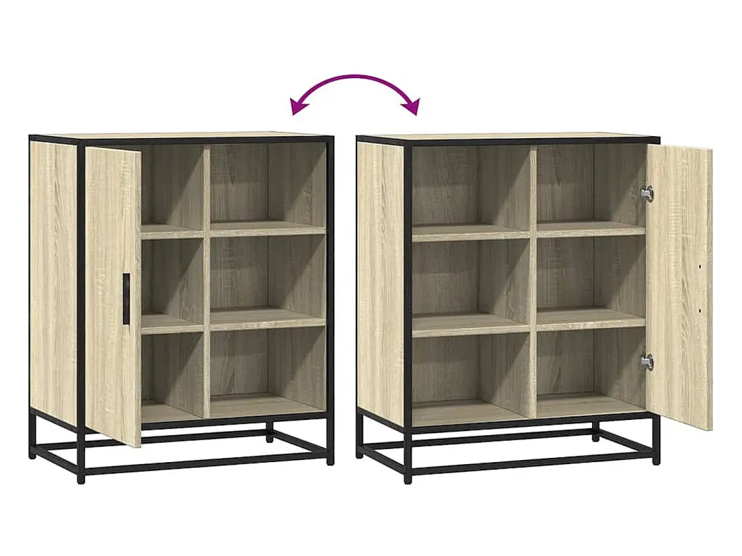 Aparador de madera contrachapada roble sonoma 62x35x76 cm