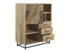 Aparador de madera de abeto con base metálica