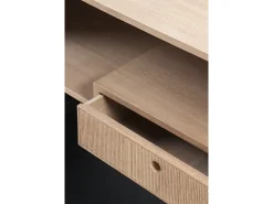 Aparador de madera de fresno con cajón y base metálica