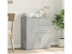 Aparador de madera de ingeniería gris hormigón 60x31x70 cm ES492261