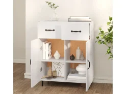 Aparador de madera de ingeniería blanco 69,5x34x90 cm ES33487