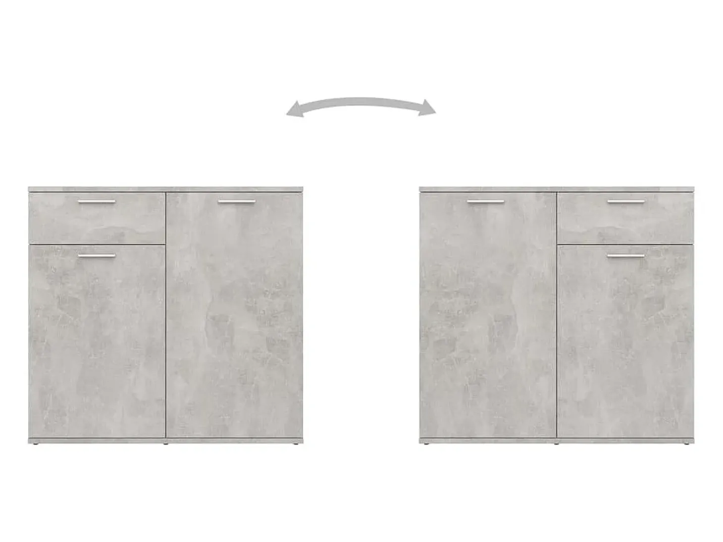 Aparador de madera de ingeniería gris 160x36x75 cm