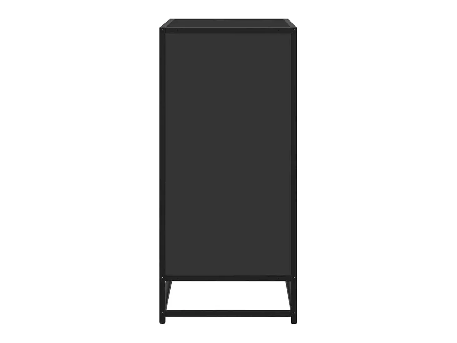 Aparador de madera de ingeniería y metal negro 68x35x76 cm