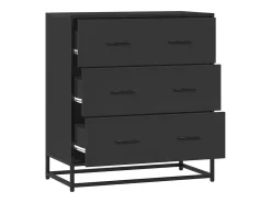 Aparador de madera de ingeniería y metal negro 68x35x76 cm