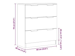 Aparador de madera de ingeniería roble artisan 60x30x70 cm