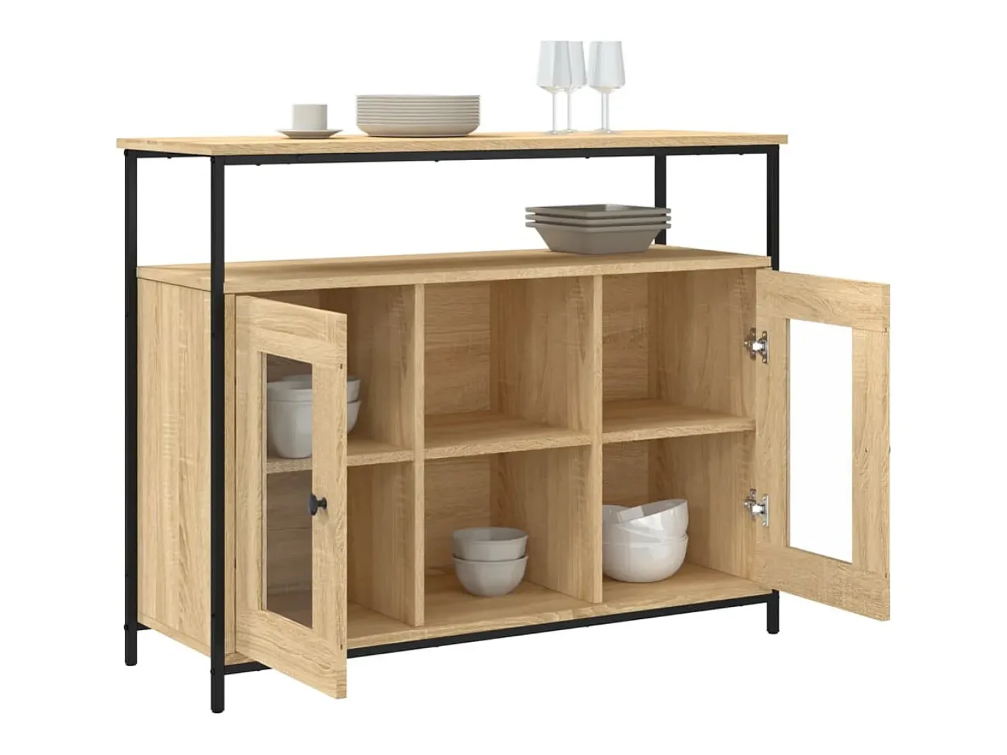 Aparador de madera de ingeniería roble Sonoma 100x35x80 cm