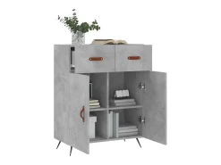Aparador de madera de ingeniería gris hormigón 69,5x34x90 cm