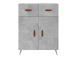 Aparador de madera de ingeniería gris hormigón 69,5x34x90 cm