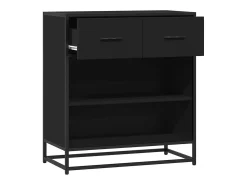 Aparador de madera de ingeniería negro 68x35x76 cm