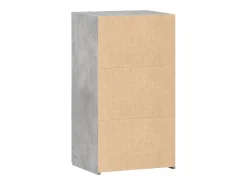 Aparador de madera de ingeniería gris hormigón 50x42,5x93 cm
