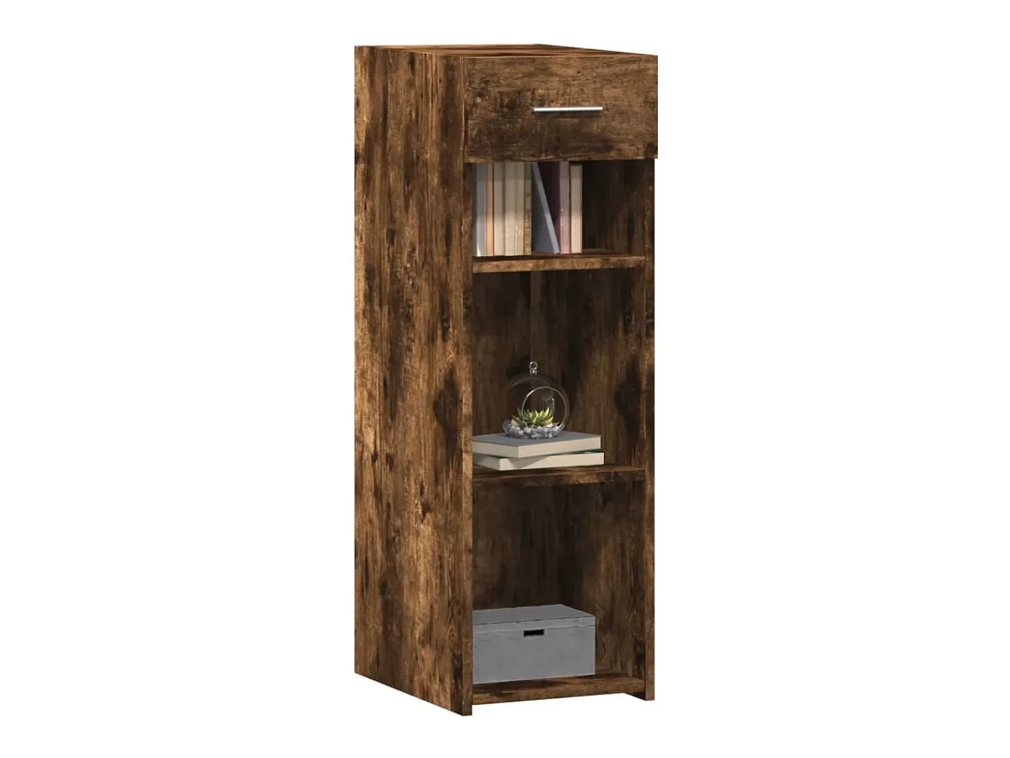 Aparador de madera de ingeniería roble ahumado 30x42,5x93 cm