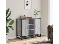 Aparador de madera de ingeniería gris Sonoma 92x35x76 cm