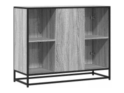 Aparador de madera de ingeniería gris Sonoma 92x35x76 cm