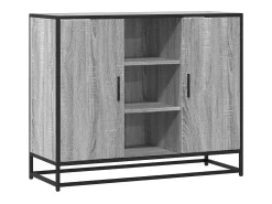 Aparador de madera de ingeniería gris Sonoma 92x35x76 cm