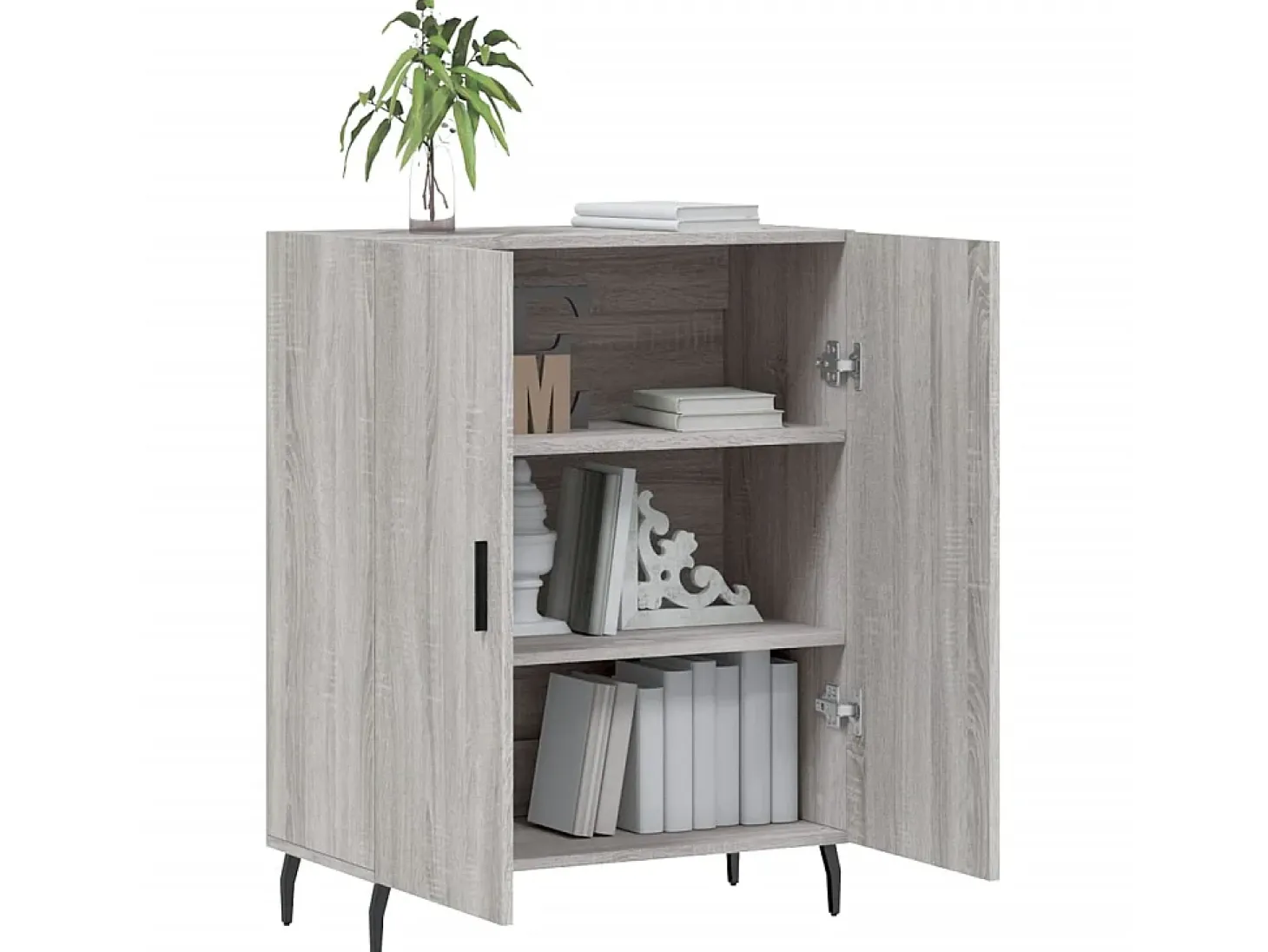 Aparador de madera de ingeniería gris Sonoma 69,5x34x90 cm ES92561