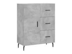 Aparador de madera de ingeniería gris hormigón 69,5x34x90 cm ES16644