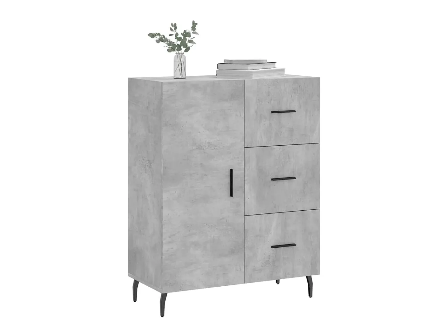 Aparador de madera de ingeniería gris hormigón 69,5x34x90 cm ES16644