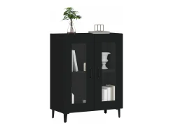 Aparador de madera de ingeniería negro 69,5x34x90 cm