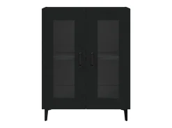 Aparador de madera de ingeniería negro 69,5x34x90 cm