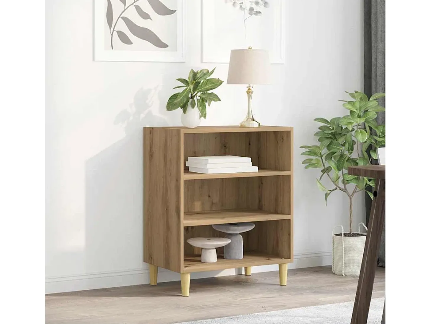 Aparador de madera de ingeniería roble artisan 57x35x75 cm