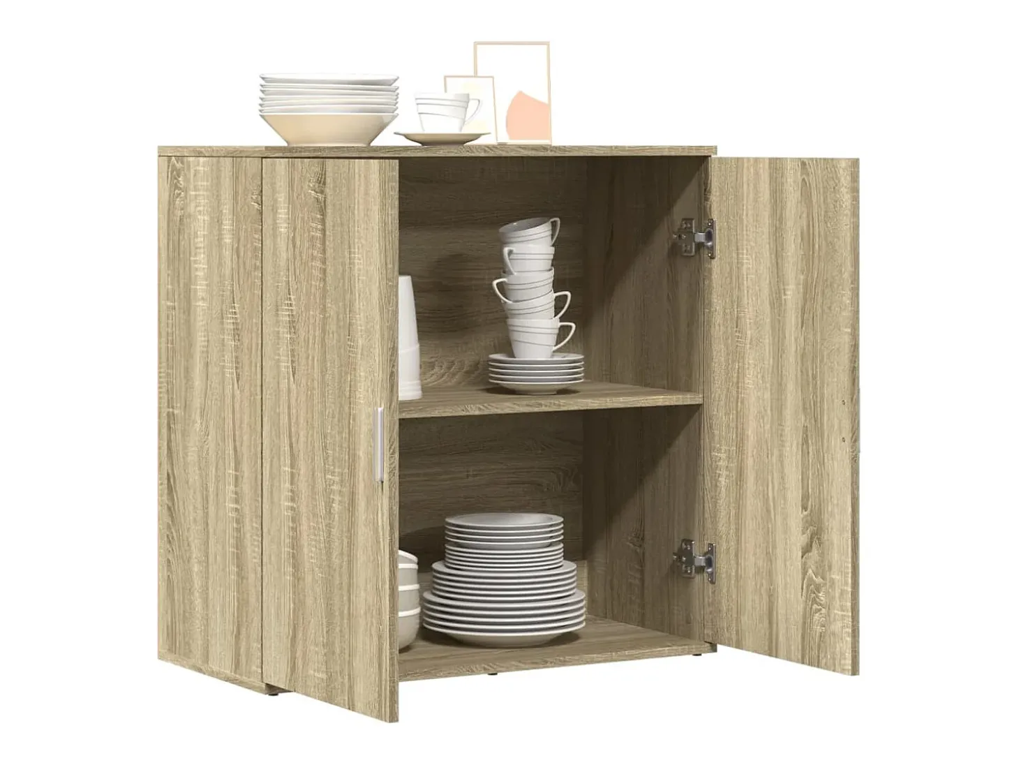 Aparador de madera de ingeniería roble Sonoma 79x38x80 cm ES203851