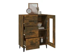 Aparador de madera de ingeniería roble ahumado 69,5x34x90 cm
