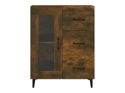 Aparador de madera de ingeniería roble ahumado 69,5x34x90 cm