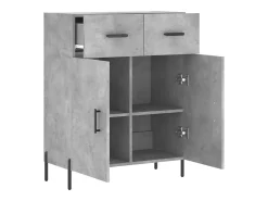 Aparador de madera de ingeniería gris hormigón 69,5x34x90 cm