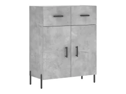 Aparador de madera de ingeniería gris hormigón 69,5x34x90 cm