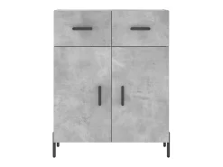 Aparador de madera de ingeniería gris hormigón 69,5x34x90 cm