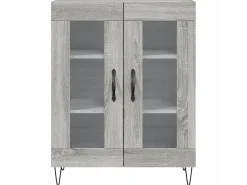 Aparador de madera de ingeniería gris Sonoma 69,5x34x90 cm ES27661