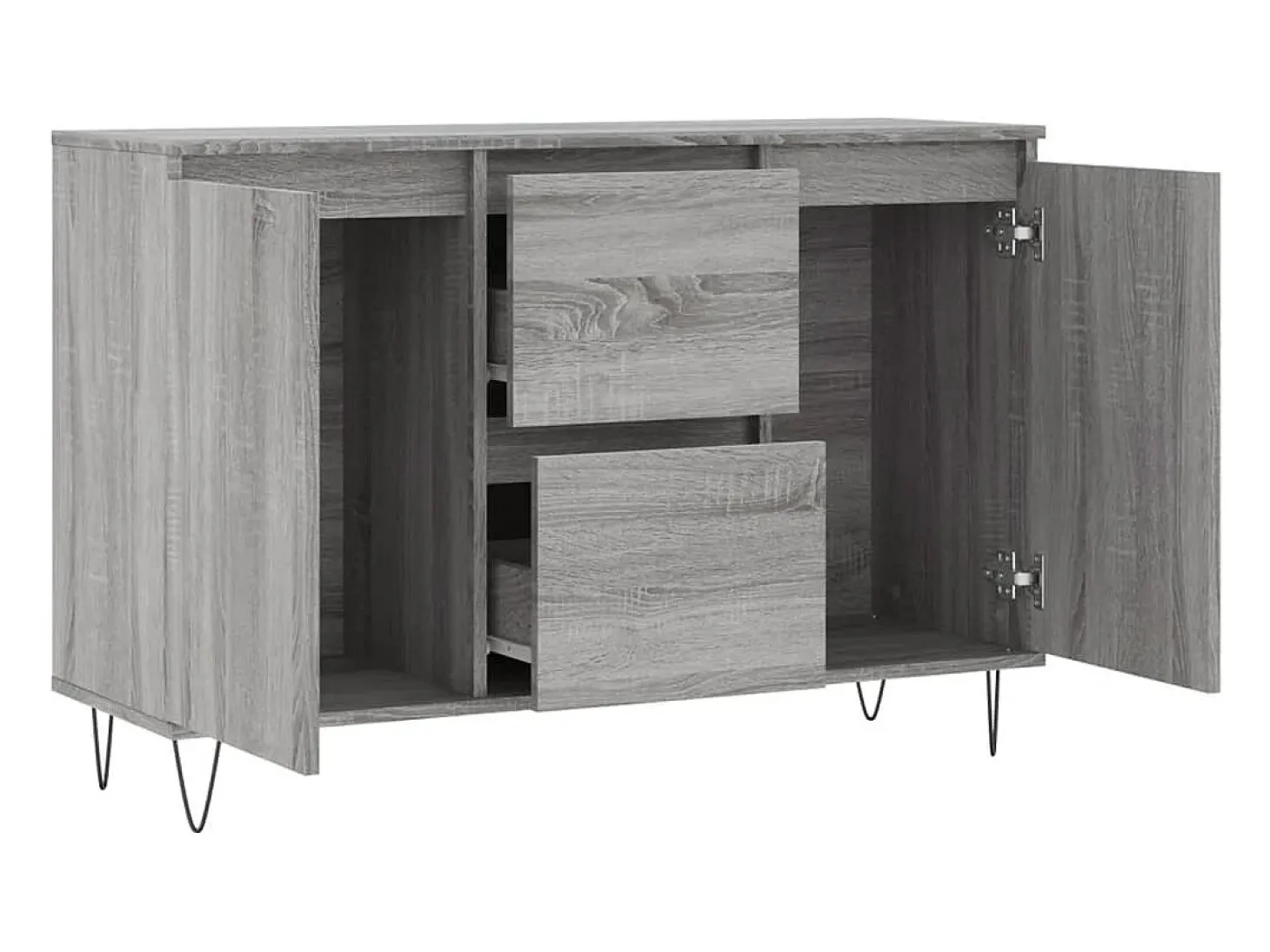 Aparador de madera de ingeniería gris Sonoma 104x35x70 cm