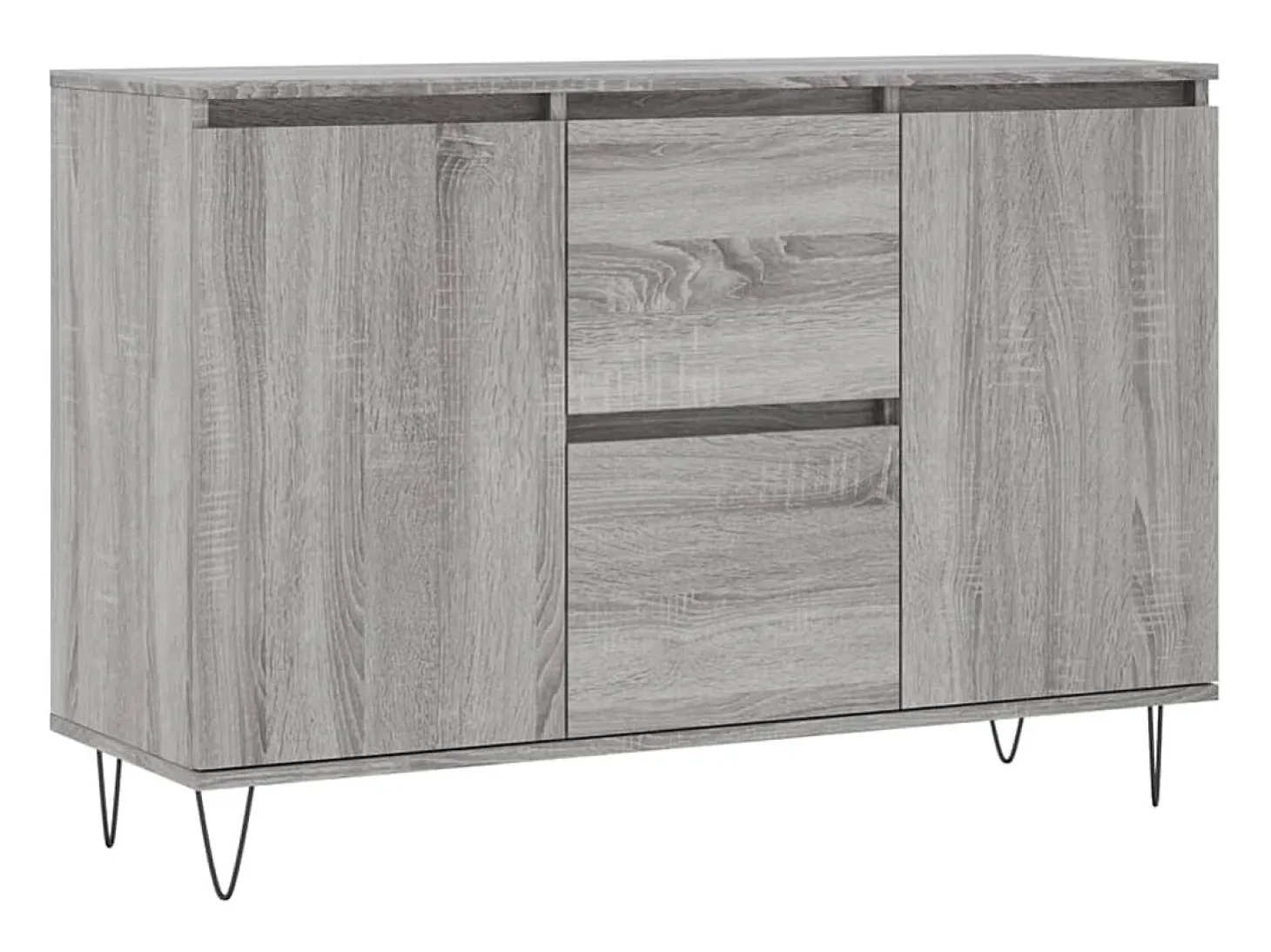 Aparador de madera de ingeniería gris Sonoma 104x35x70 cm