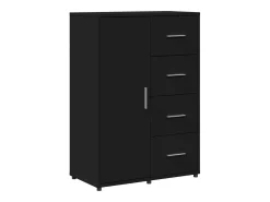 Aparador de madera de ingeniería negro 60x31x84 cm