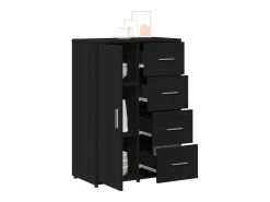 Aparador de madera de ingeniería negro 60x31x84 cm