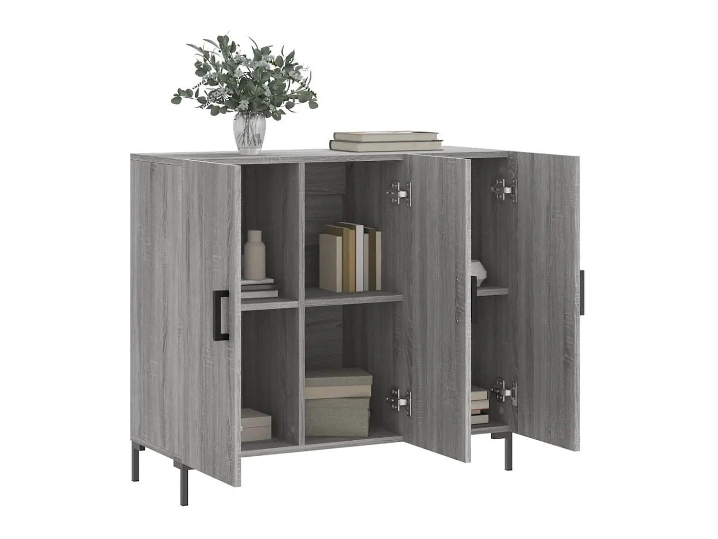 Aparador de madera de ingeniería gris Sonoma 90x34x80 cm ES85450