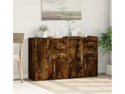 Aparador de madera de ingeniería 2 uds roble ahumado 60x31x70cm ES682049