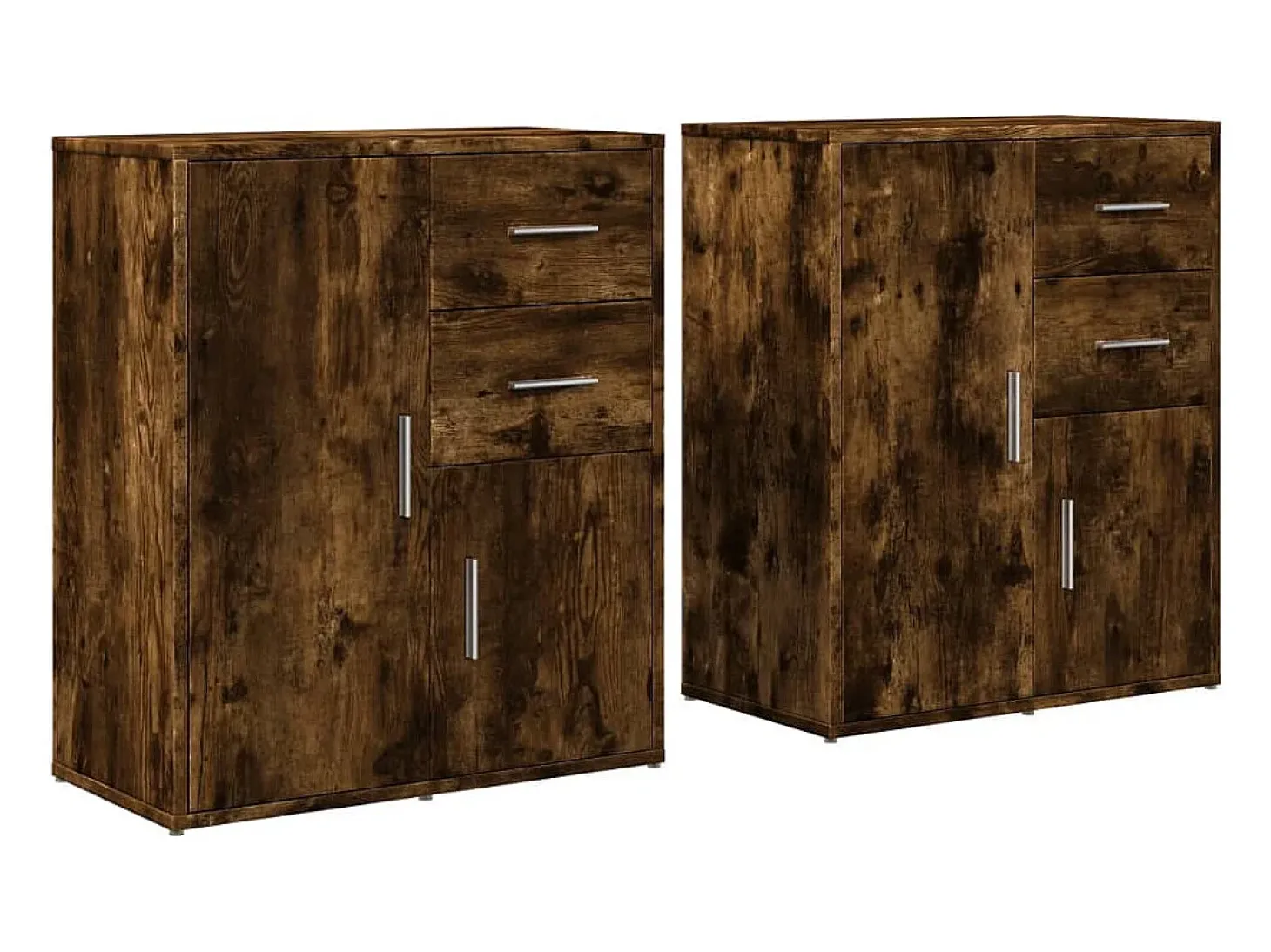 Aparador de madera de ingeniería 2 uds roble ahumado 60x31x70cm ES682049