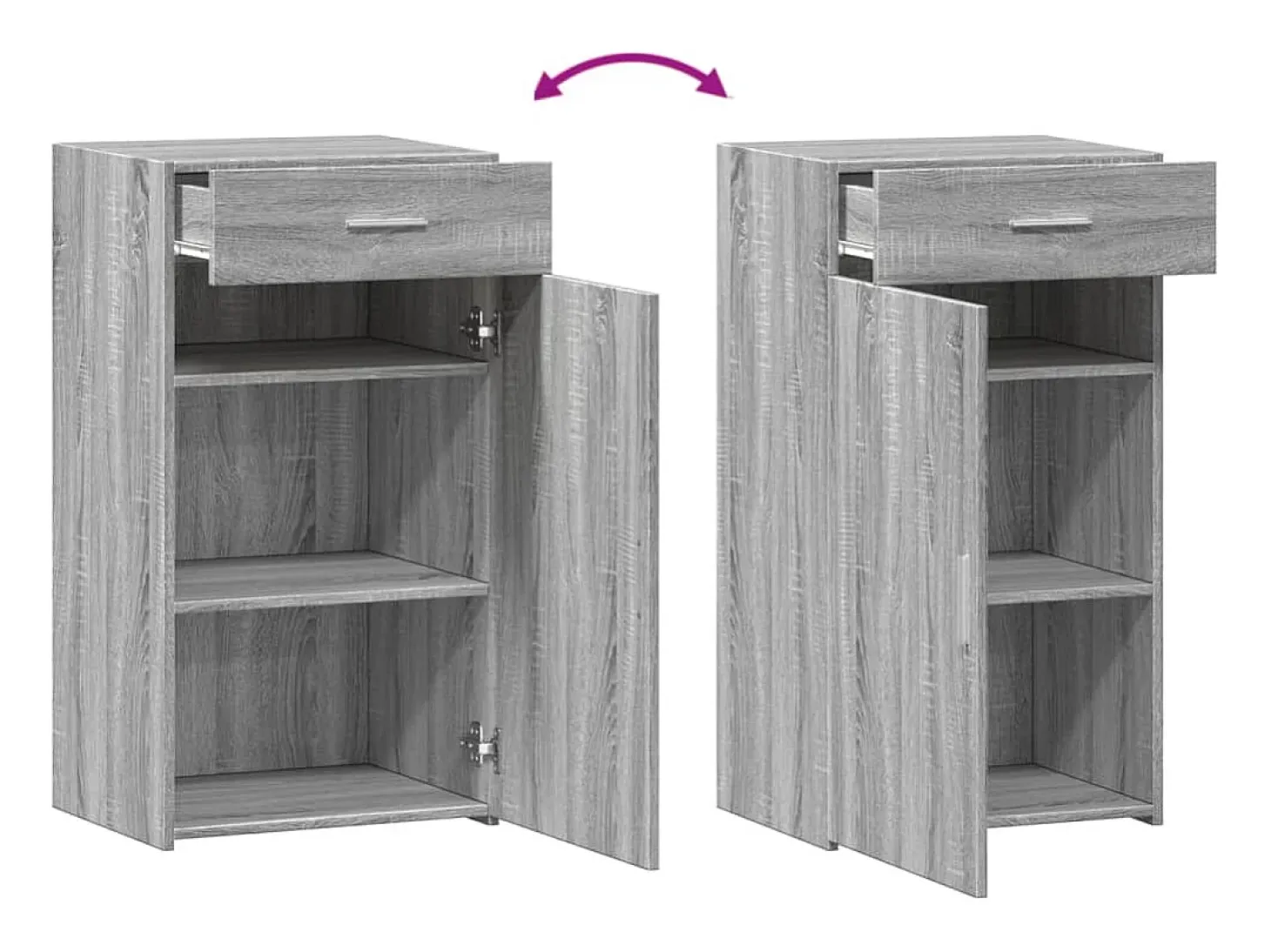 Aparador de madera de ingeniería gris Sonoma 50x42,5x93 cm