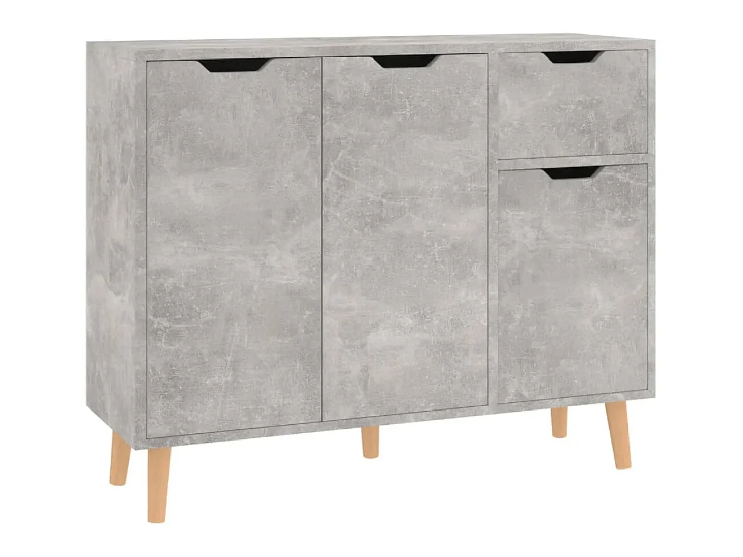 Aparador de madera de ingeniería gris hormigón 90x30x72 cm ES70641