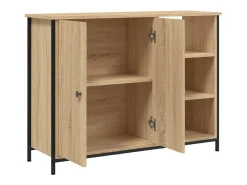 Aparador de madera de ingeniería roble Sonoma 100x33x75 cm ES96196