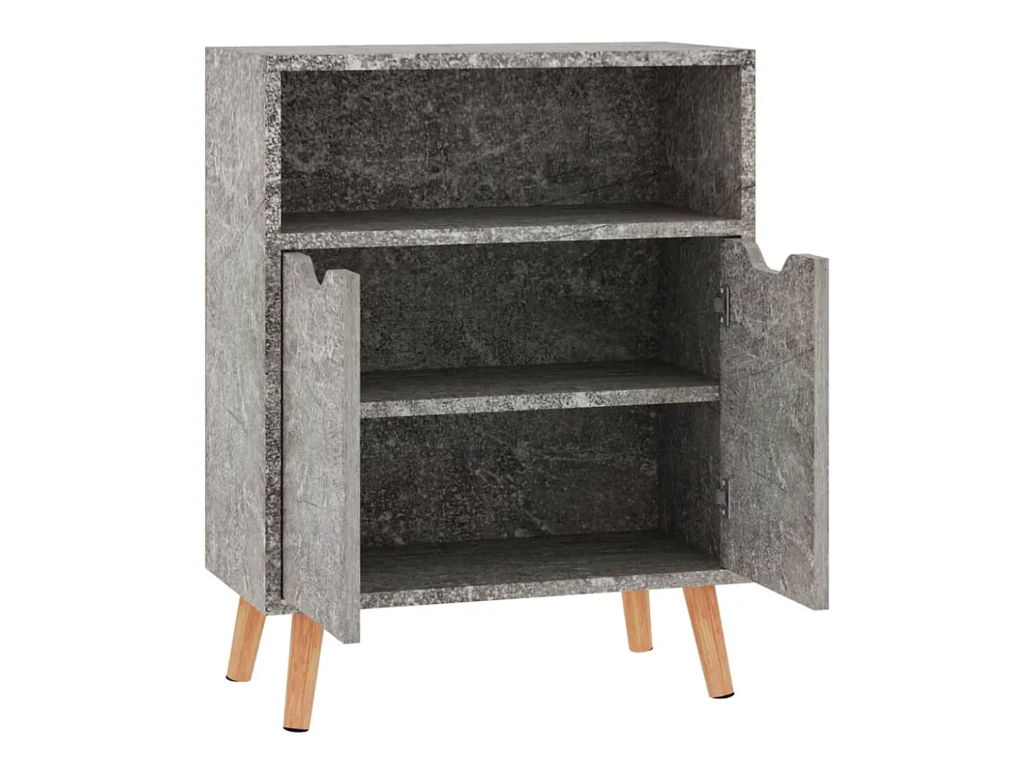 Aparador de madera de ingeniería gris hormigón 60x30x72 cm