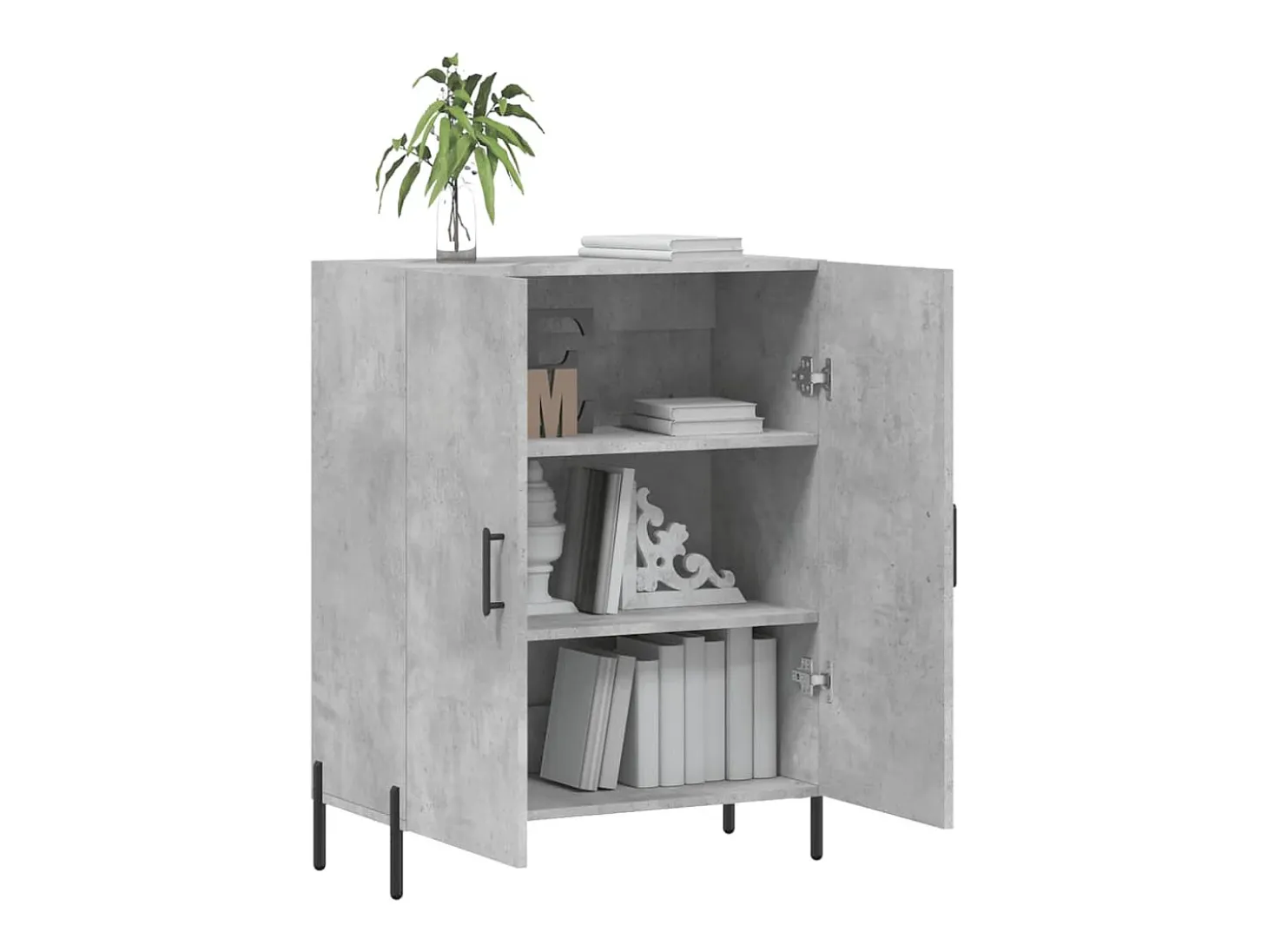 Aparador de madera de ingeniería gris hormigón 69,5x34x90 cm