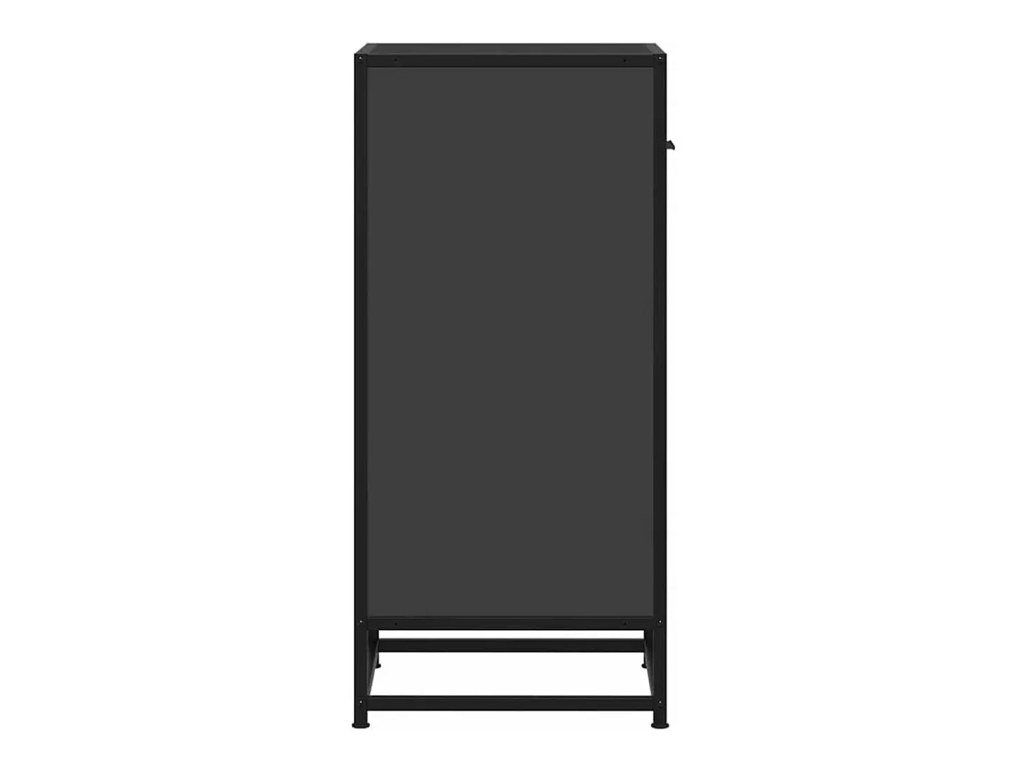 Aparador de madera de ingeniería y metal negro 35,5x35x76 cm