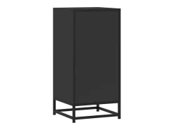 Aparador de madera de ingeniería y metal negro 35,5x35x76 cm