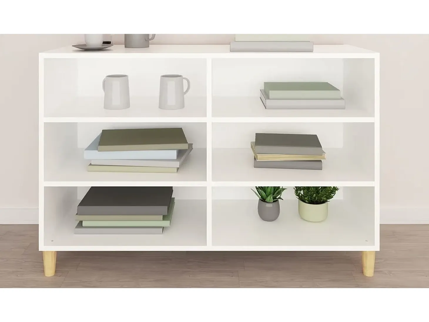Aparador de madera de ingeniería blanco 103,5x35x70 cm